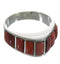 Silver Jewelry Red Oyster Shell Inlay Ring Size 5-3/4 VX36724